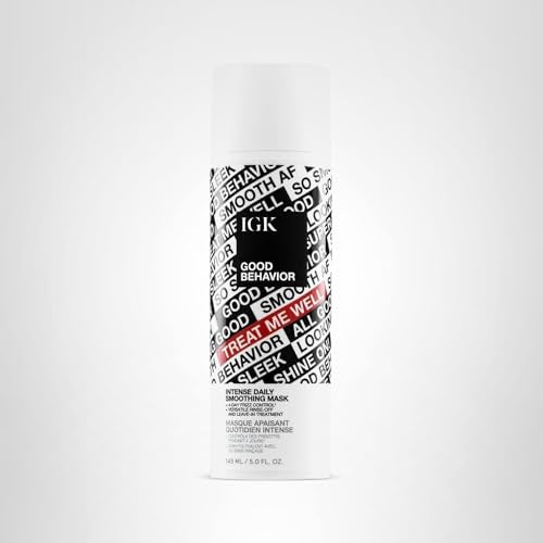 IGK Good Behavior Intense Daily Smoothing Mask – Vegan + Cruelty-Free, 5 Oz