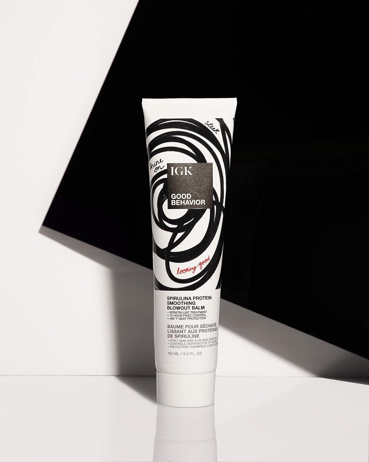 IGK GOOD BEHAVIOR Spirulina Protein Smoothing Spray + Anti-Frizz Blowout Balm | Keratin-Like Smoothing, Frizz Control & Heat Protectant