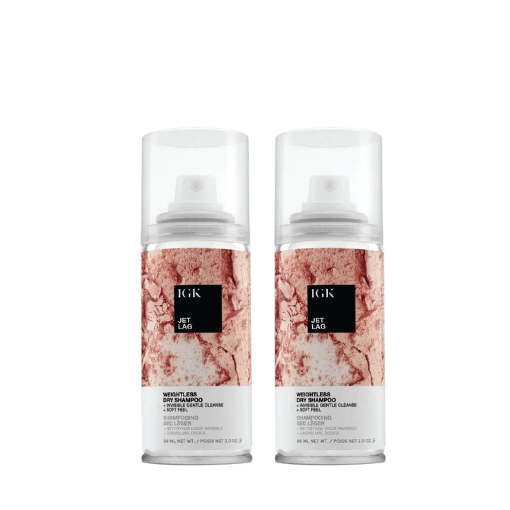 IGK Jet Lag Invisible Dry Shampoo Travel Size – Weightless, Buildable Cleanse with Finely Milled Volcanic Ash | 2 x 2.0 fl oz