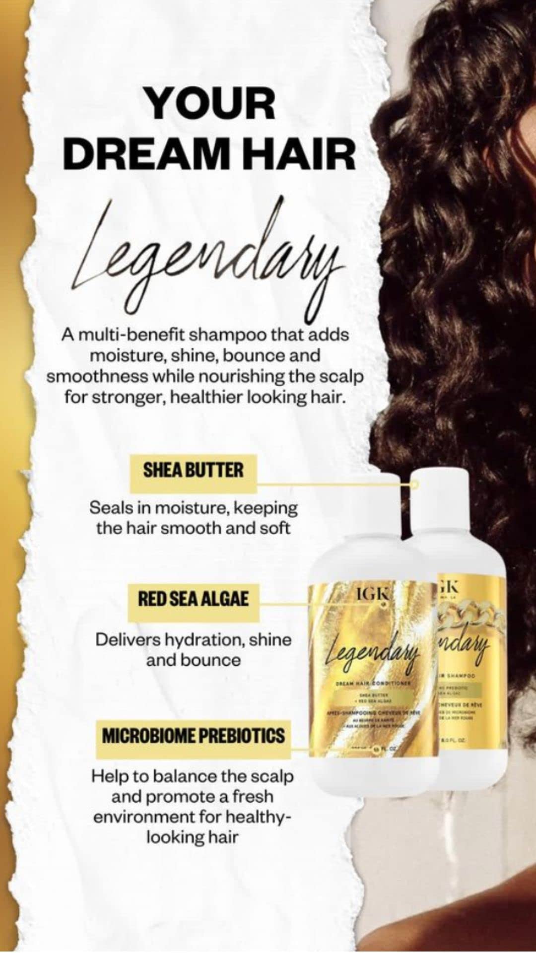 IGK LEGENDARY Dream Hair Conditioner Liter – Healthy, Hydrated Shine | Vegan + Cruelty-Free | 33.8 oz