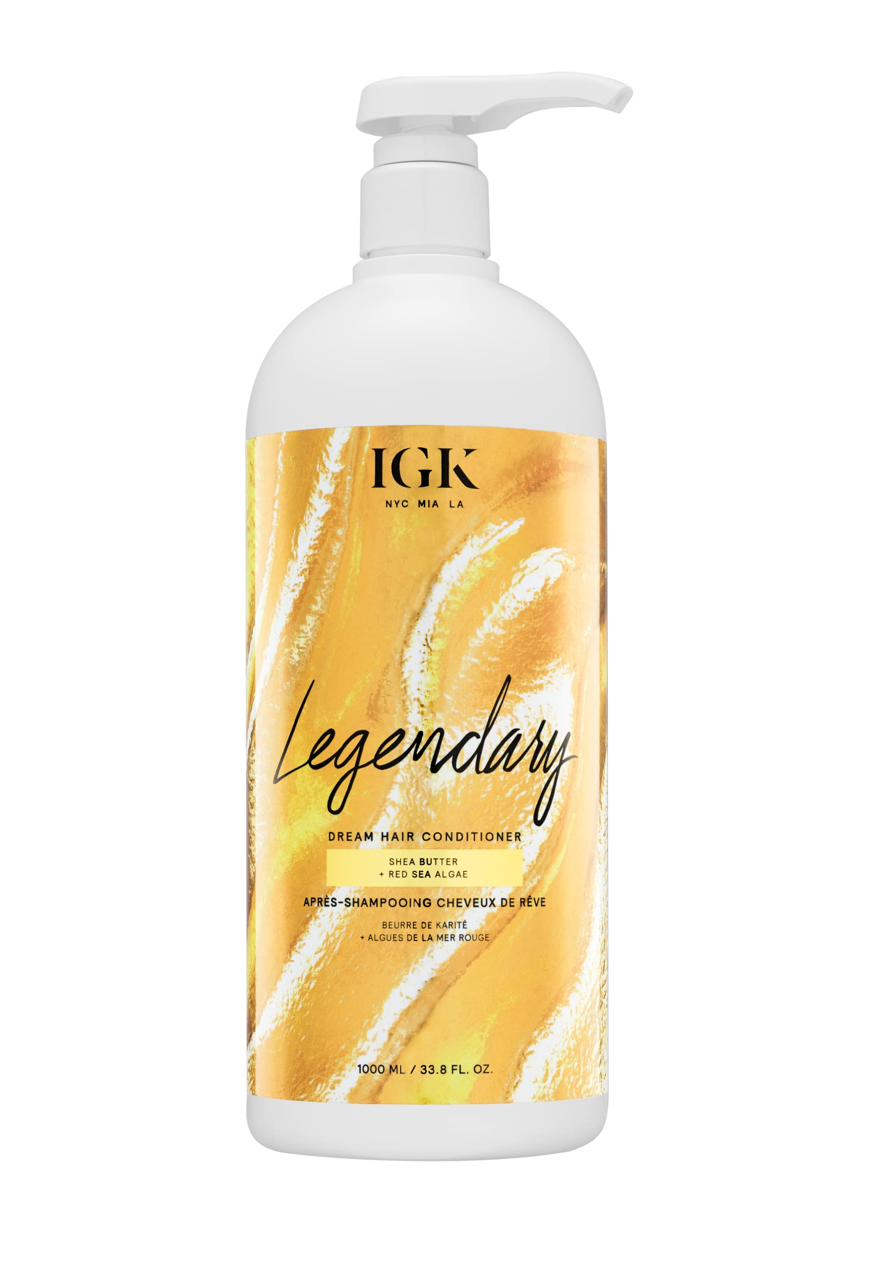 IGK LEGENDARY Dream Hair Conditioner Liter – Healthy, Hydrated Shine | Vegan + Cruelty-Free | 33.8 oz