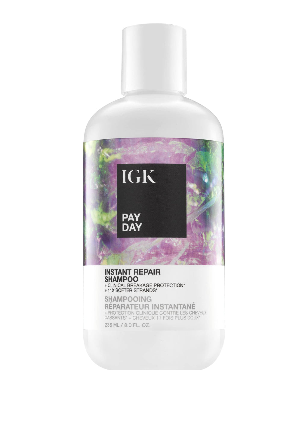 IGK PAY DAY Instant Repair Shampoo | Bond-Building + Vegan Silk | 8 Oz