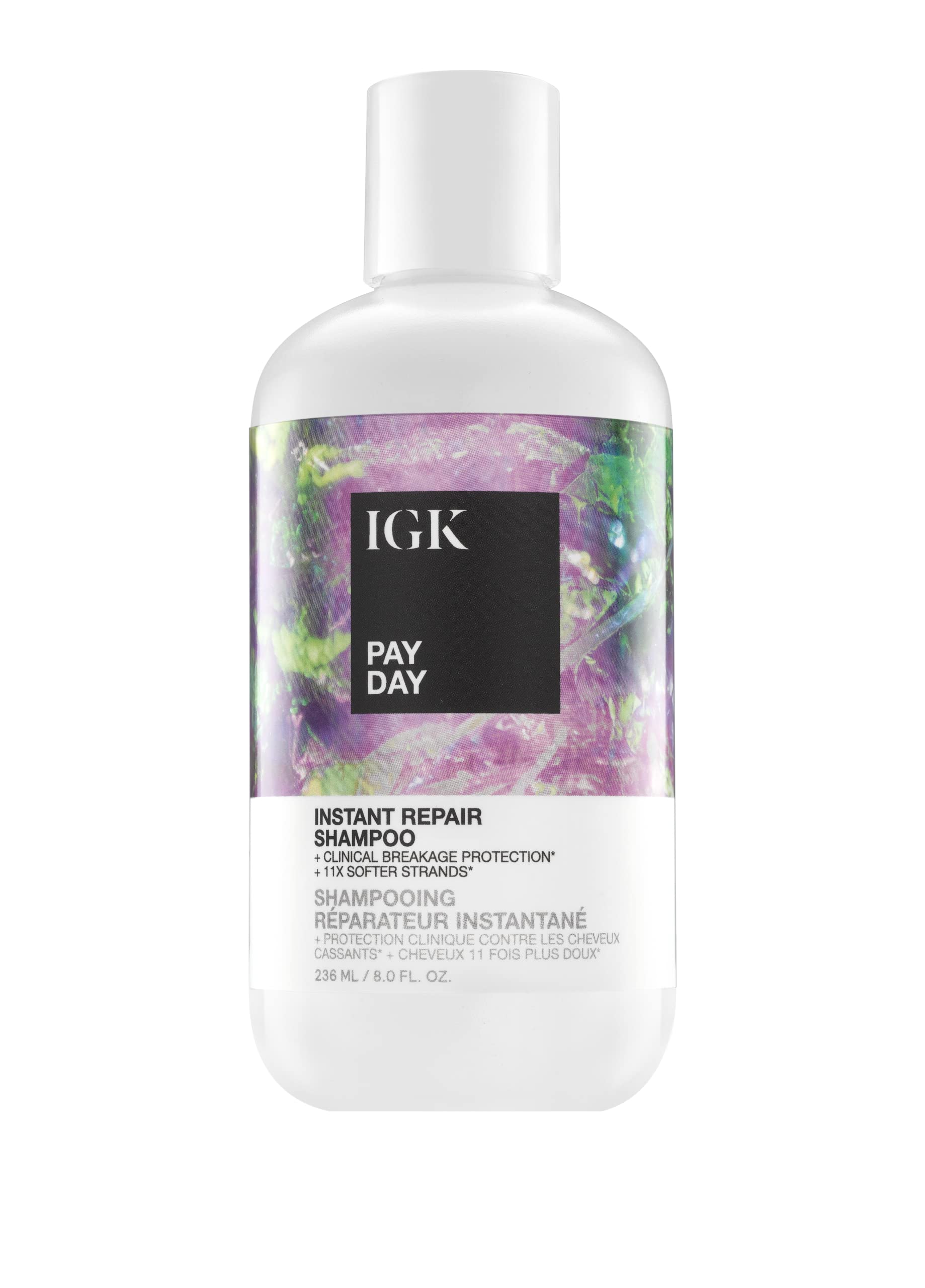 IGK PAY DAY Instant Repair Shampoo | Bond-Building + Vegan Silk | 8 Oz