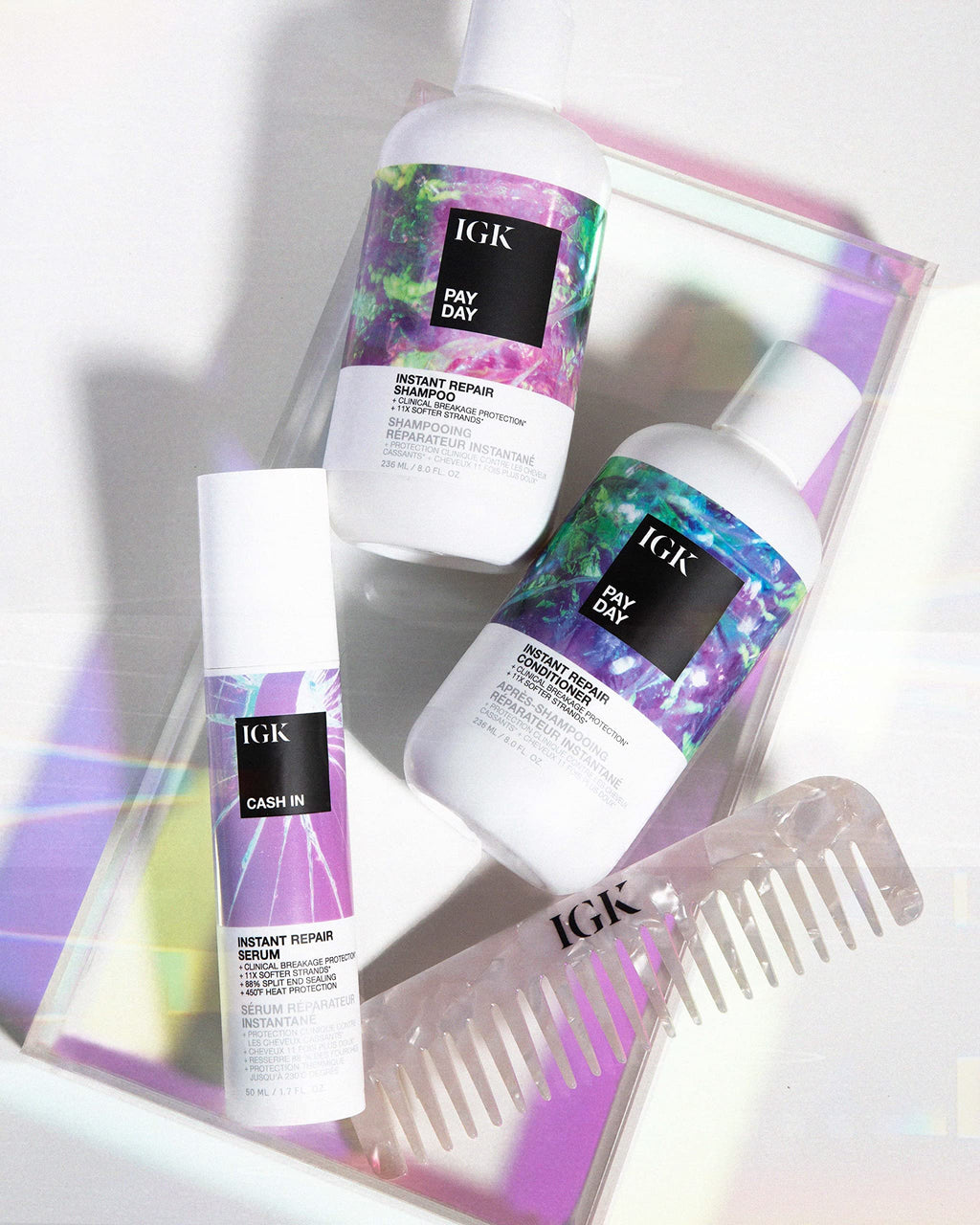 IGK PAY DAY Instant Repair Shampoo | Bond-Building + Vegan Silk | 8 Oz