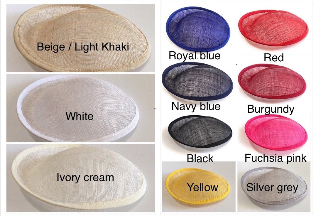 20cm Round Sinamay Dipped Fascinator Base Hat Saucer