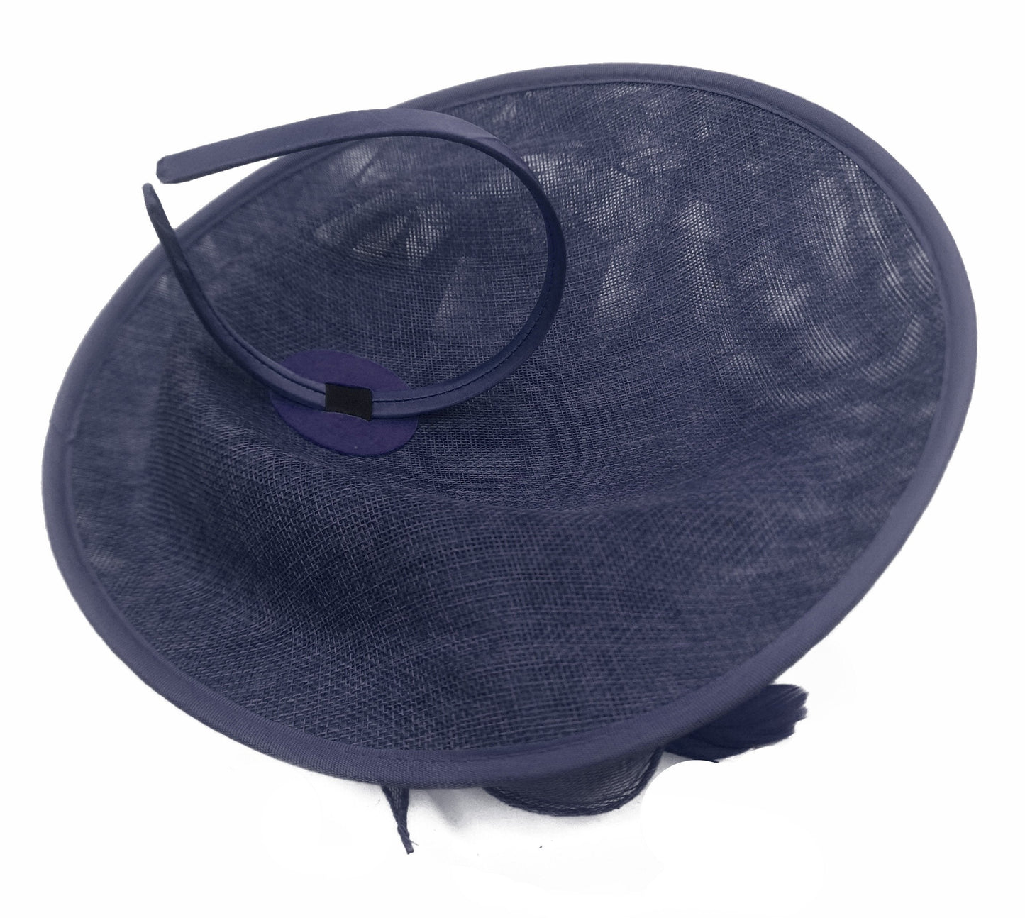 Caprilite Big Saucer Sinamay Navy Blue & Light Blue Mixed Colour Fascinator On Headband