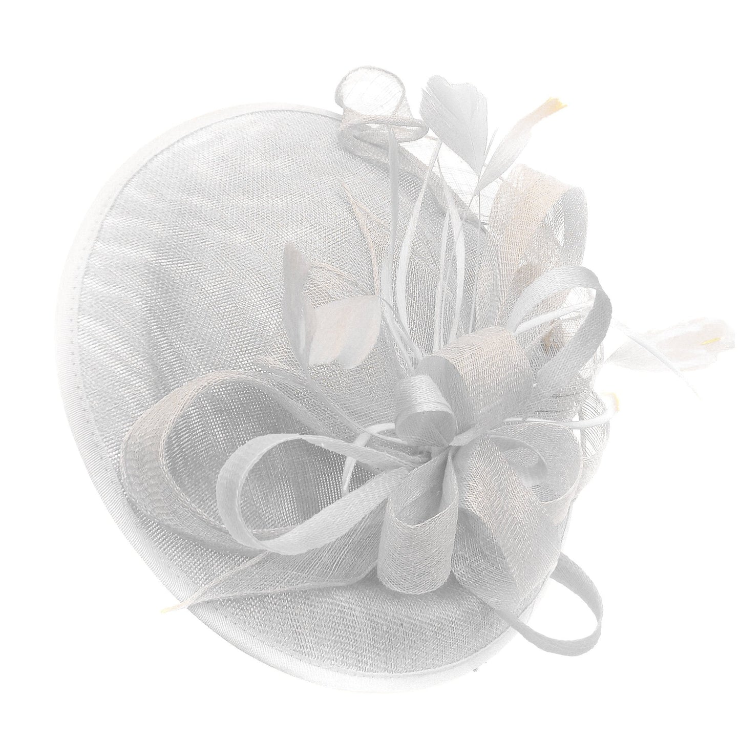 Caprilite Big Saucer Sinamay White Colour Fascinator On Headband