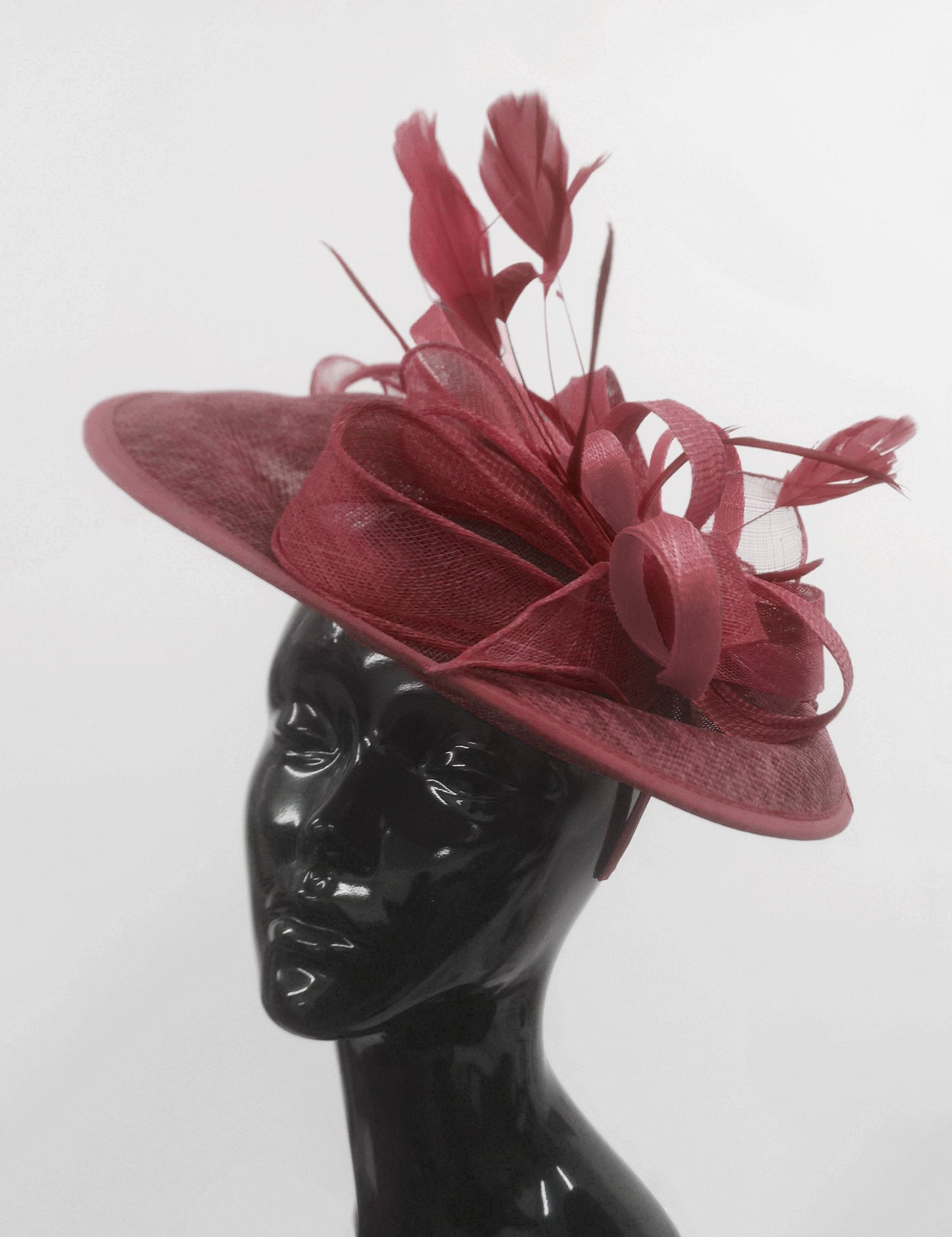 Caprilite Big Saucer Sinamay Burgundy Mixed Colour Fascinator On Headband