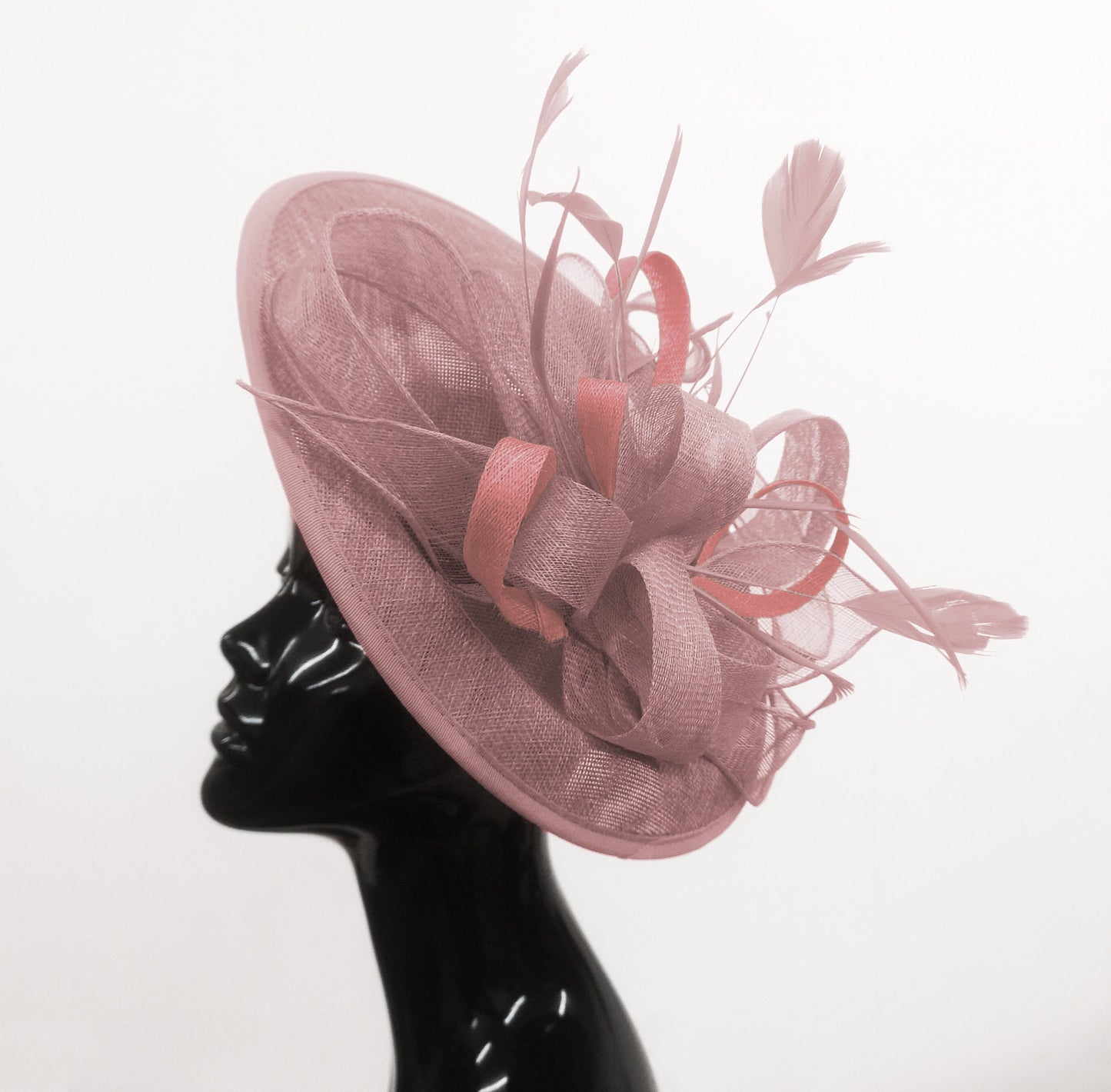 Caprilite Big Saucer Sinamay Dusty Pink Colour Fascinator On Headband