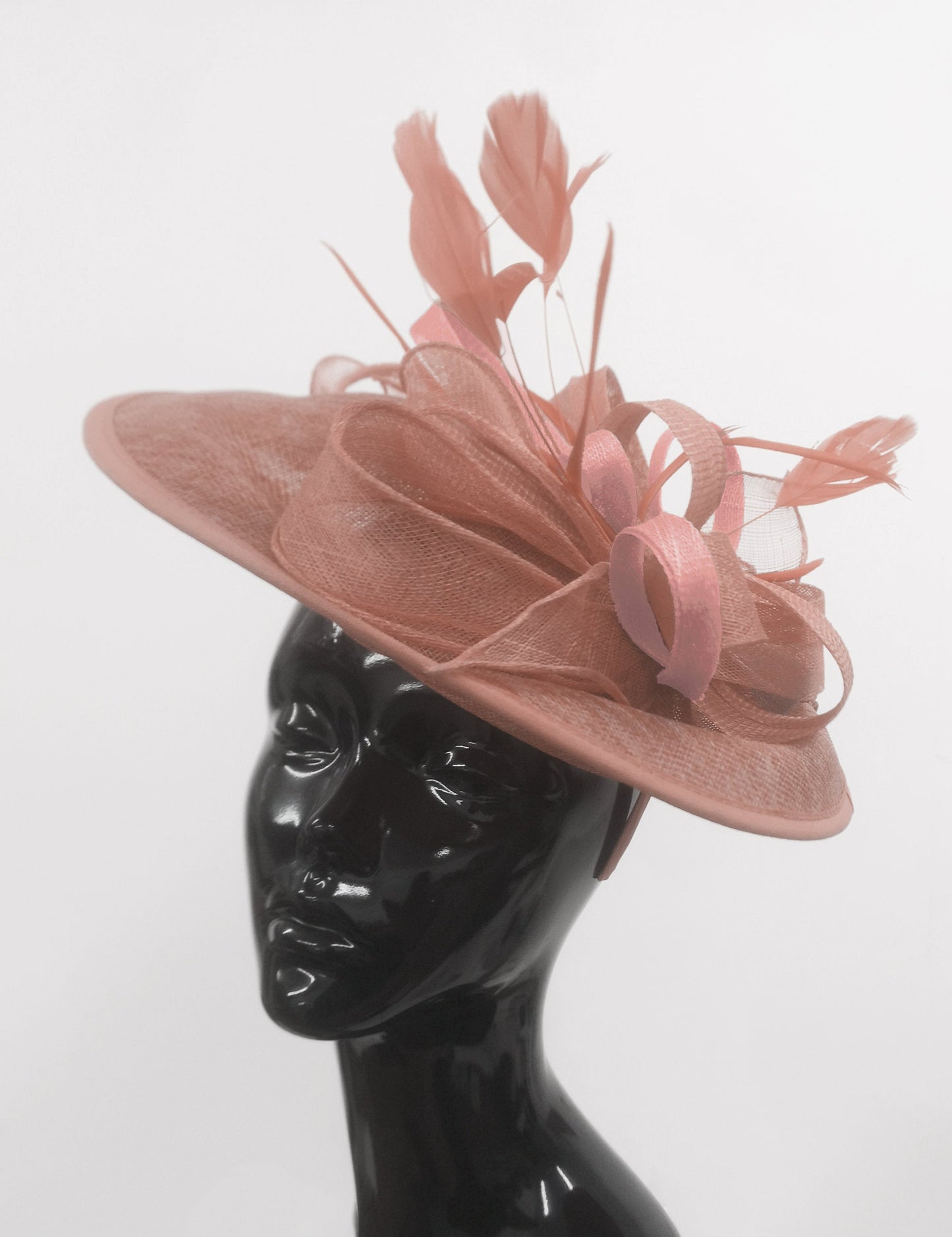 Caprilite Big Saucer Sinamay Dusty Pink Colour Fascinator On Headband