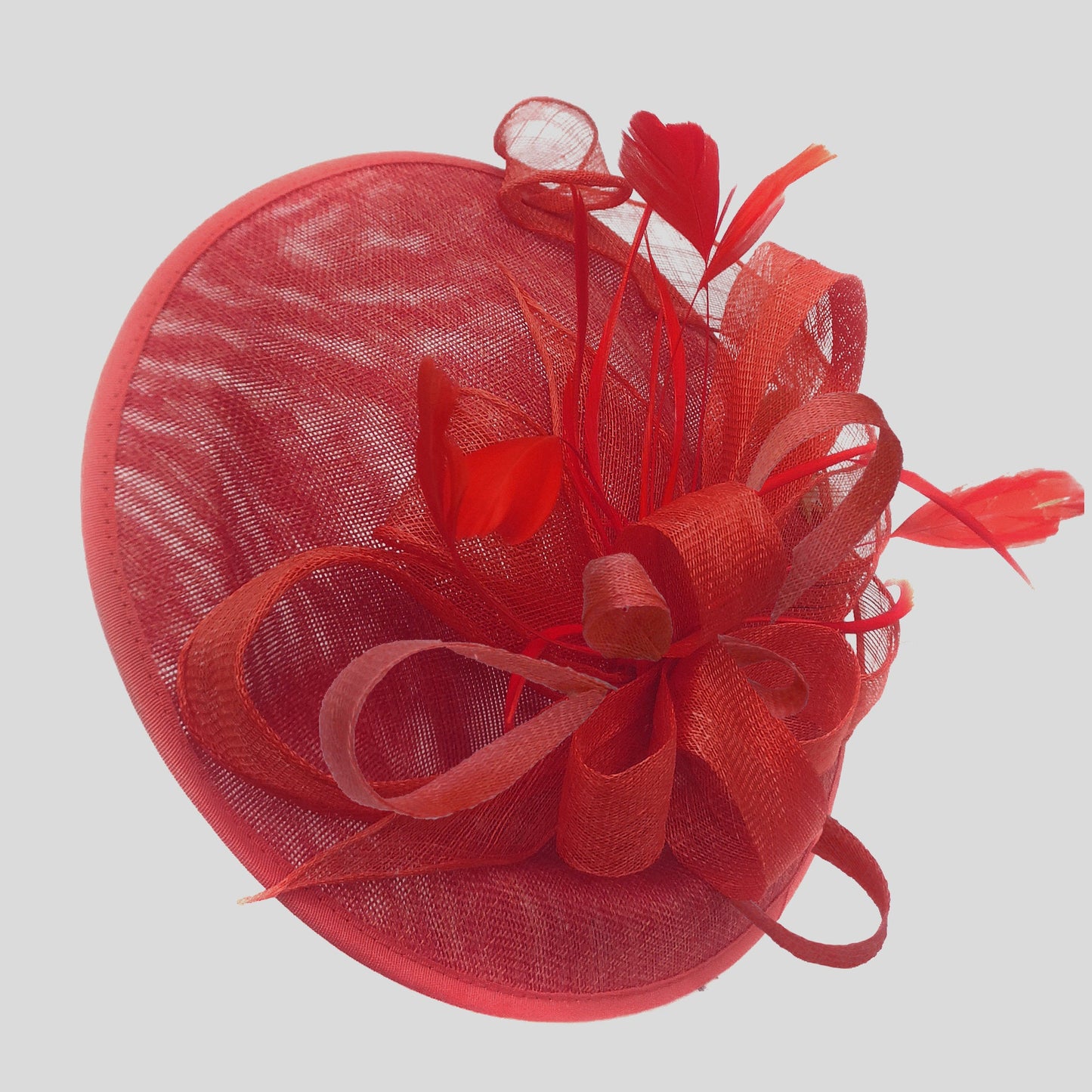 Caprilite Big Saucer Sinamay Red Mixed Colour Fascinator On Headband