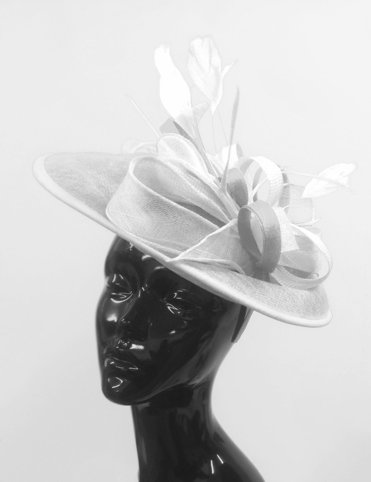 Caprilite Big Saucer Sinamay White Colour Fascinator On Headband