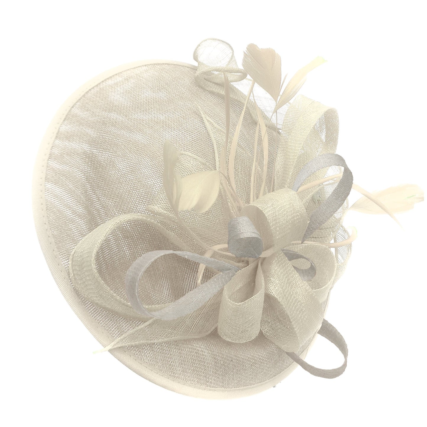 Caprilite Big Saucer Sinamay Cream Ivory Colour Fascinator On Headband