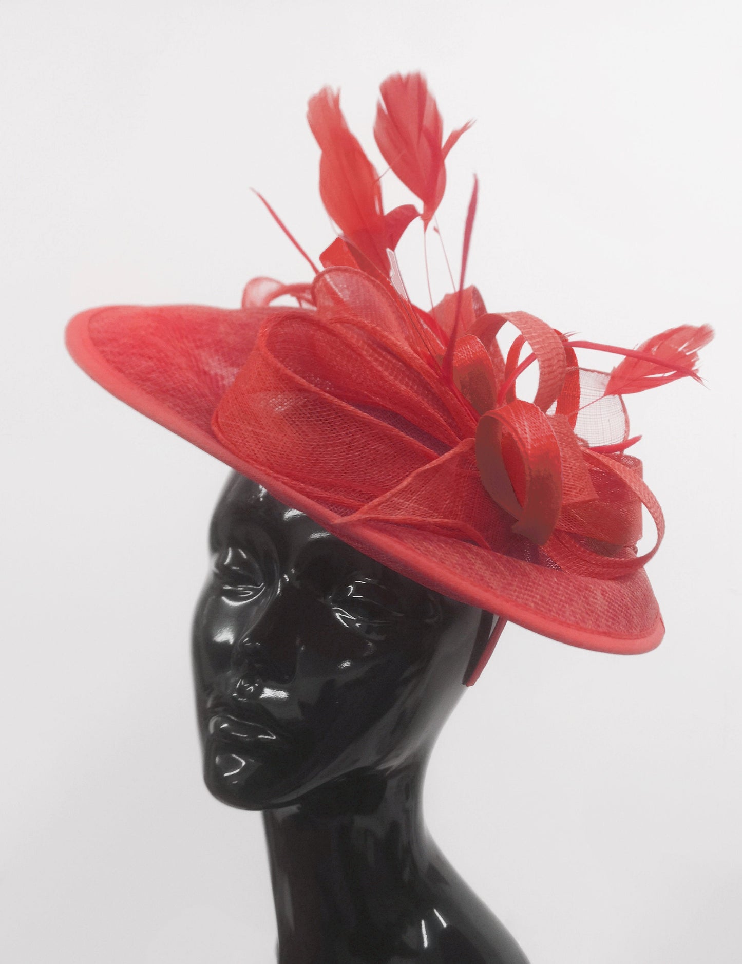 Caprilite Big Saucer Sinamay Red Mixed Colour Fascinator On Headband