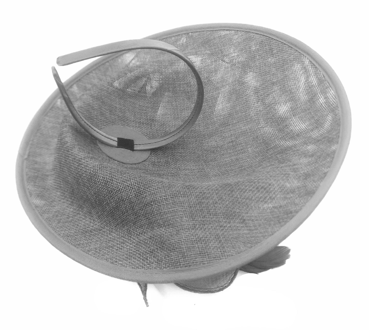 Caprilite Big Saucer Sinamay Silver Grey Colour Fascinator On Headband