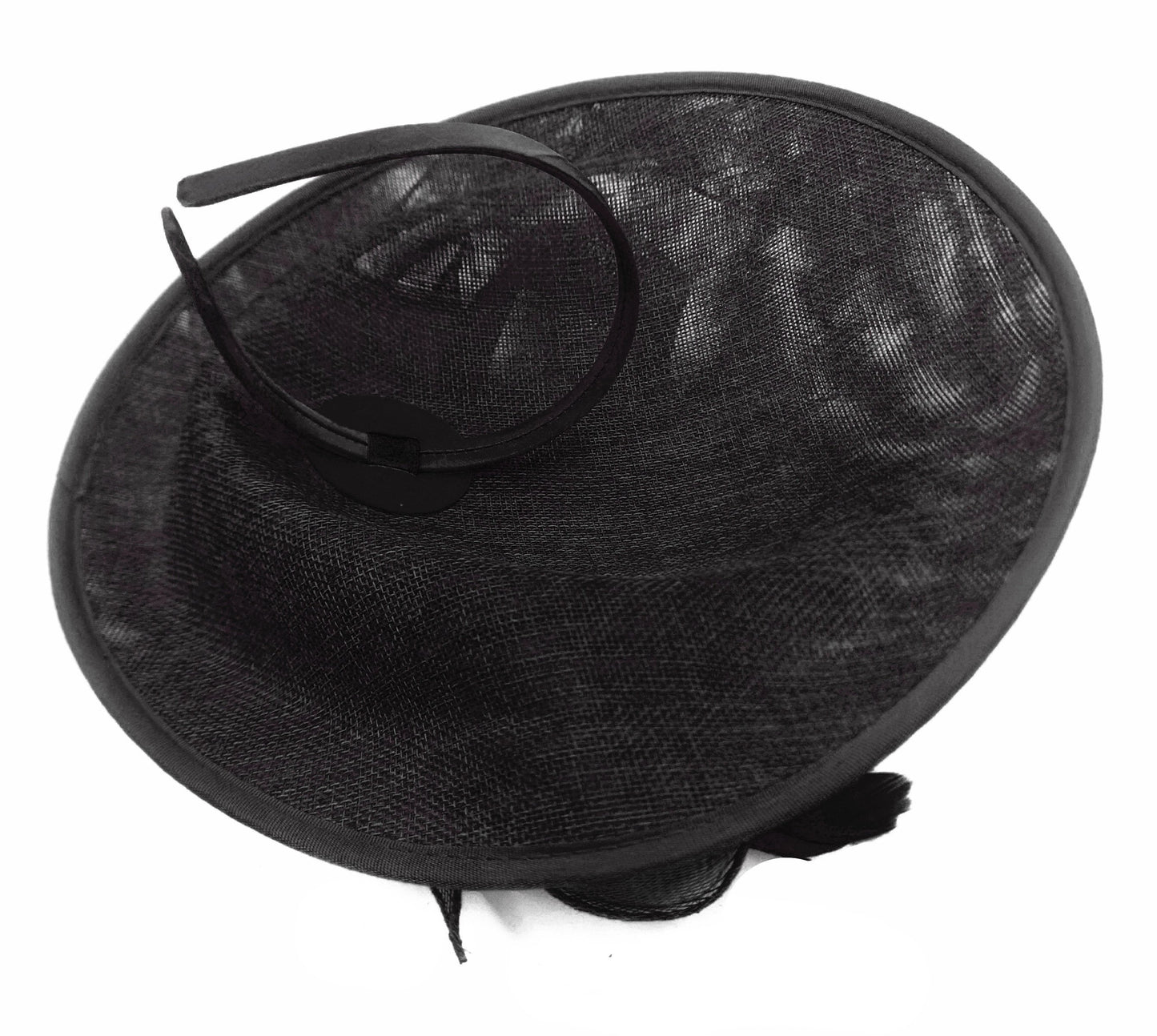 Caprilite Big Saucer Sinamay Black & Gold Mixed Colour Fascinator On Headband