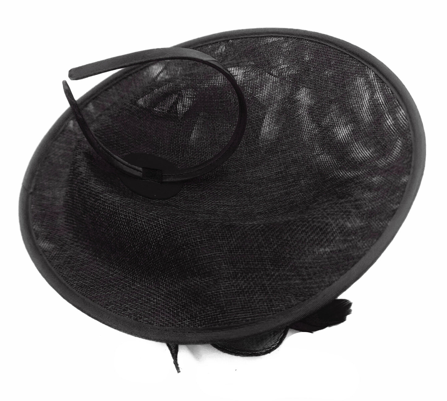 Caprilite Big Saucer Sinamay Black Mixed Colour Fascinator On Headband