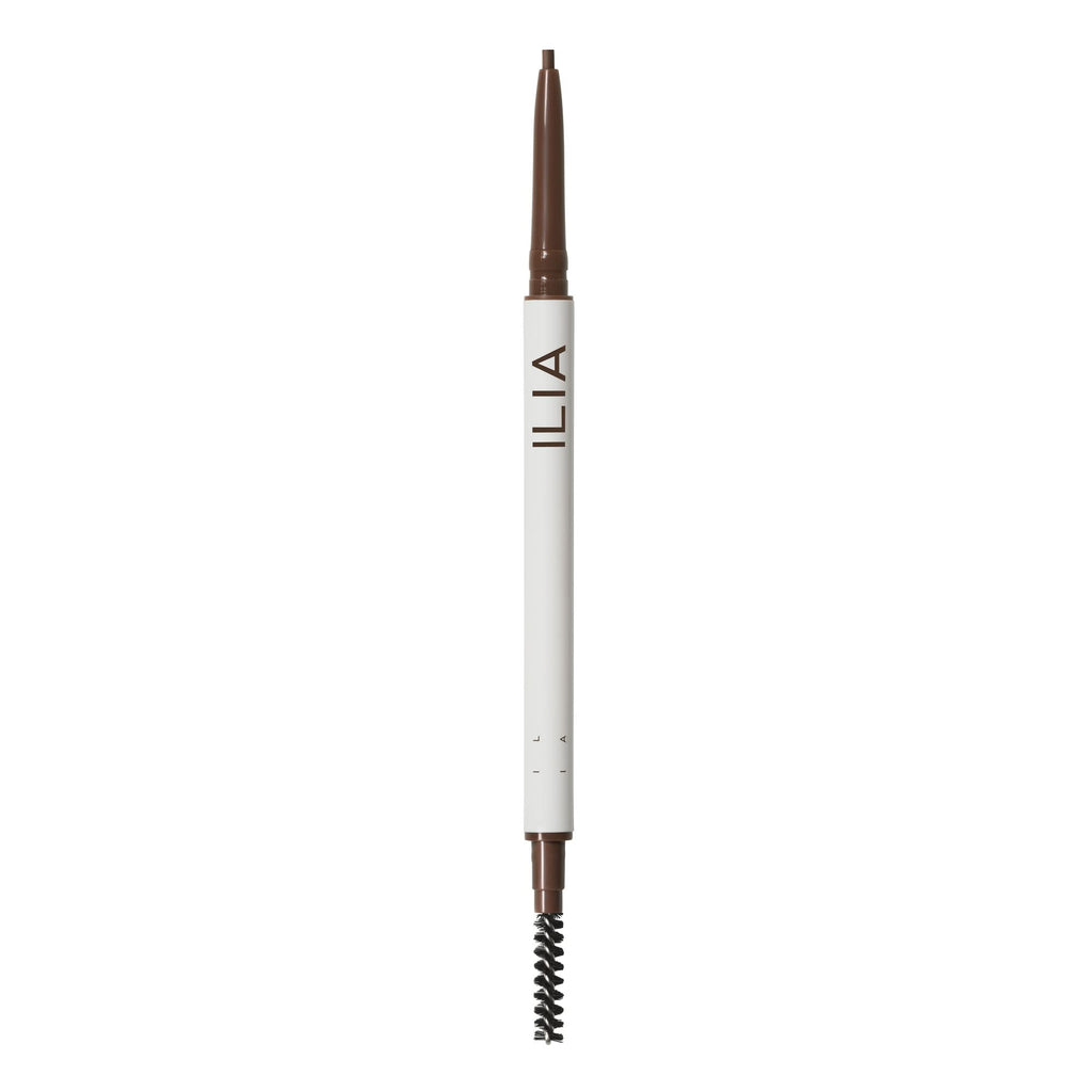 ILIA In Full Micro-Tip Brow Pencil with Spoolie - Dark Brown | Buildable Pigment, Fade-Resistant, Fragrance-Free & Silicone-Free | Safe for Sensitive Eyes | Vegan & Cruelty-Free