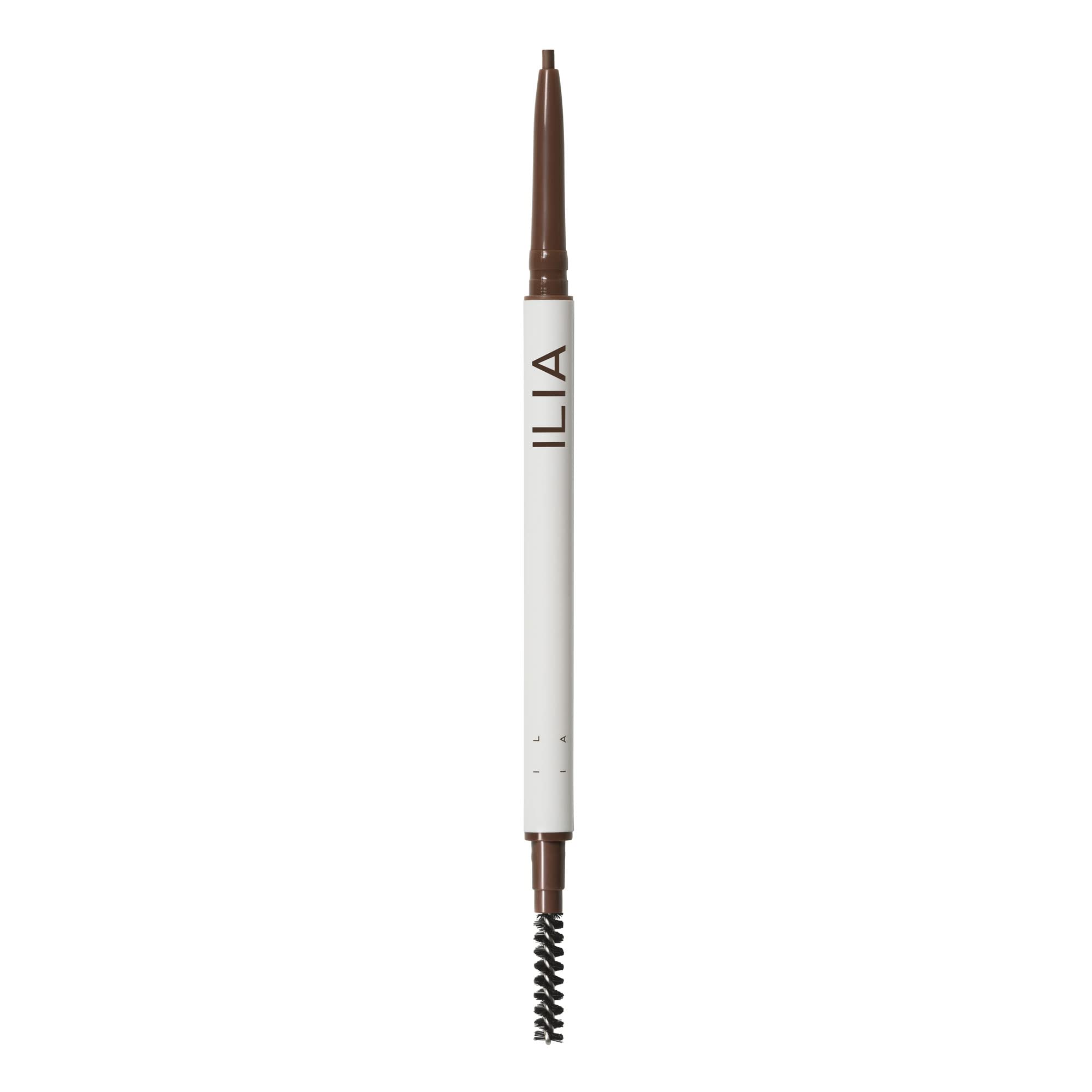ILIA In Full Micro-Tip Brow Pencil with Spoolie - Dark Brown | Buildable Pigment, Fade-Resistant, Fragrance-Free & Silicone-Free | Safe for Sensitive Eyes | Vegan & Cruelty-Free