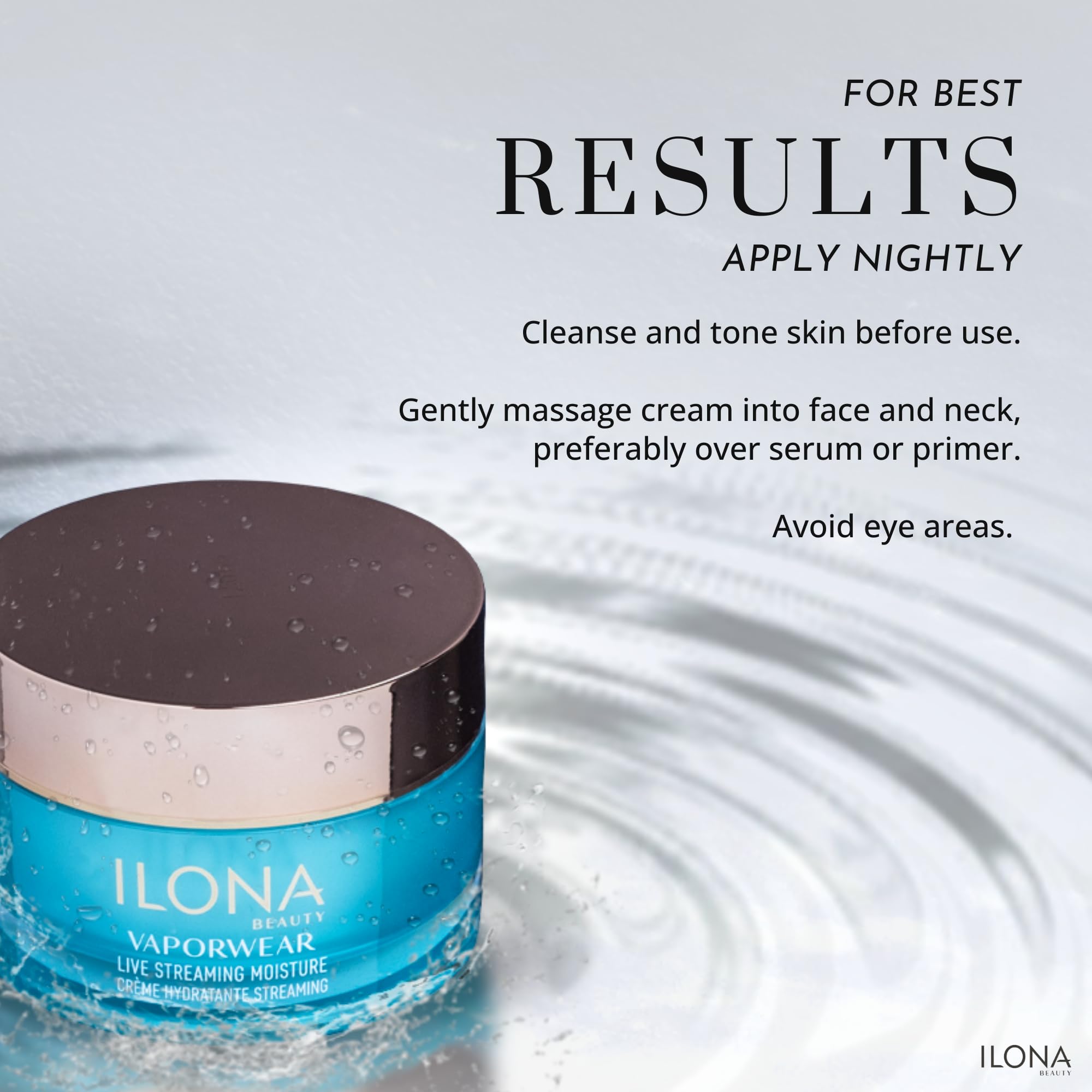 ILONA Vaporwear Live Streaming Moisturizer – 24/7 Rehydration with Ceramides, Hyaluronan & Peptides