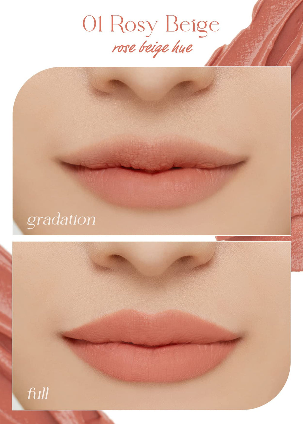 I'M MEME Color Key Ring Velvet Lip Tint 01 Rosy Beige – Long-Lasting Matte Lip Stain (2.8g)