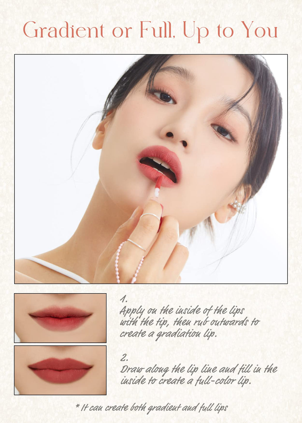 I'M MEME Color Key Ring Velvet Lip Tint 01 Rosy Beige – Long-Lasting Matte Lip Stain (2.8g)