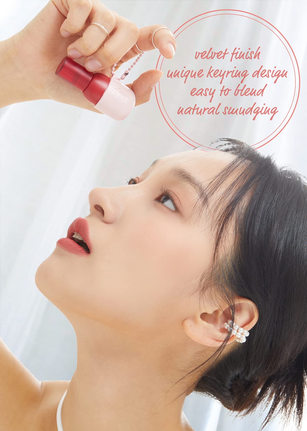 I'M MEME Color Key Ring Velvet Lip Tint 01 Rosy Beige – Long-Lasting Matte Lip Stain (2.8g)