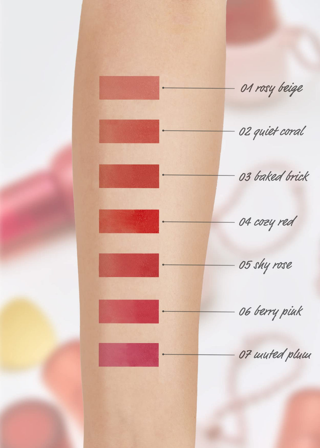 I'M MEME Color Key Ring Velvet Lip Tint 01 Rosy Beige – Long-Lasting Matte Lip Stain (2.8g)