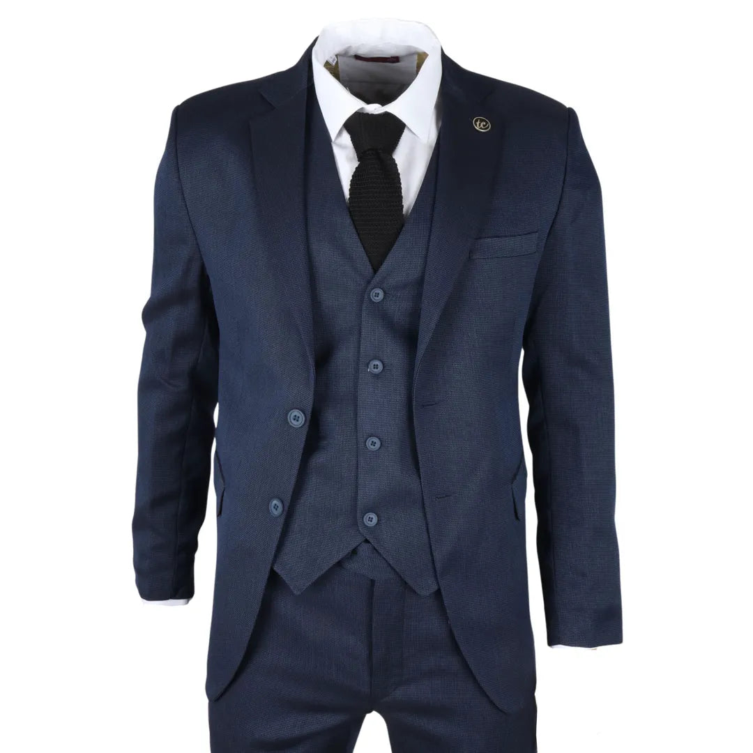 IM07 - Men's 3 Piece Navy Blue Classic Suit