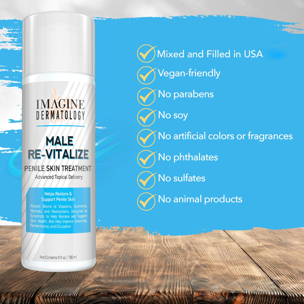 Imagine Dermatology Male Re-Vitalize Penile Health Cream – Soothing, Restorative Moisturizer 5oz