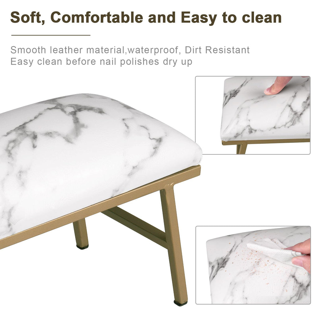 IMENE Arm Rest for Nails – Microfiber Leather Hand Rest & Nail Table Mat Marble