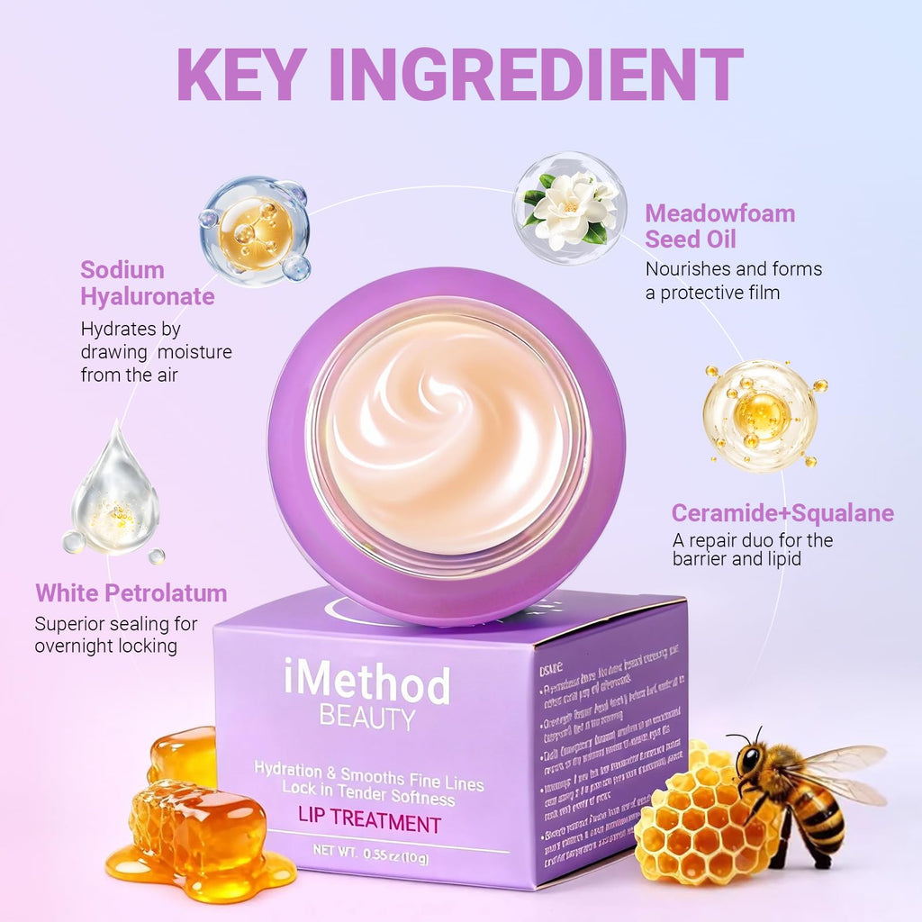 iMethod Lip Mask Overnight – 8-Hour Hydration with Hyaluronic Acid (Honey)