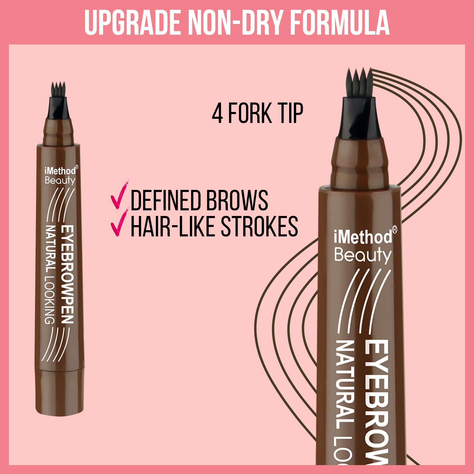 iMethod Microblading Eyebrow Pen – 4-Fork Tip, Waterproof, 24h Wear, 7 Shades