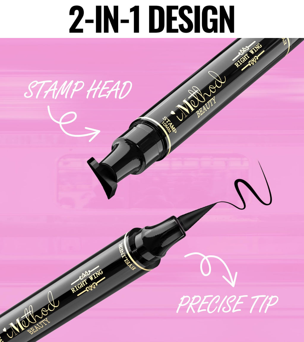 iMethod Winged Eyeliner Stamp - 2 Pens, Waterproof & Smudge-Proof, 10 mm Wing