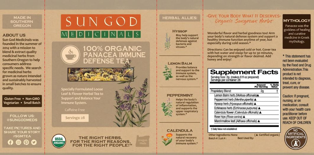 Organic IMMUNE DEFENSE Herbal Tea with 10 FREE Tea Bags