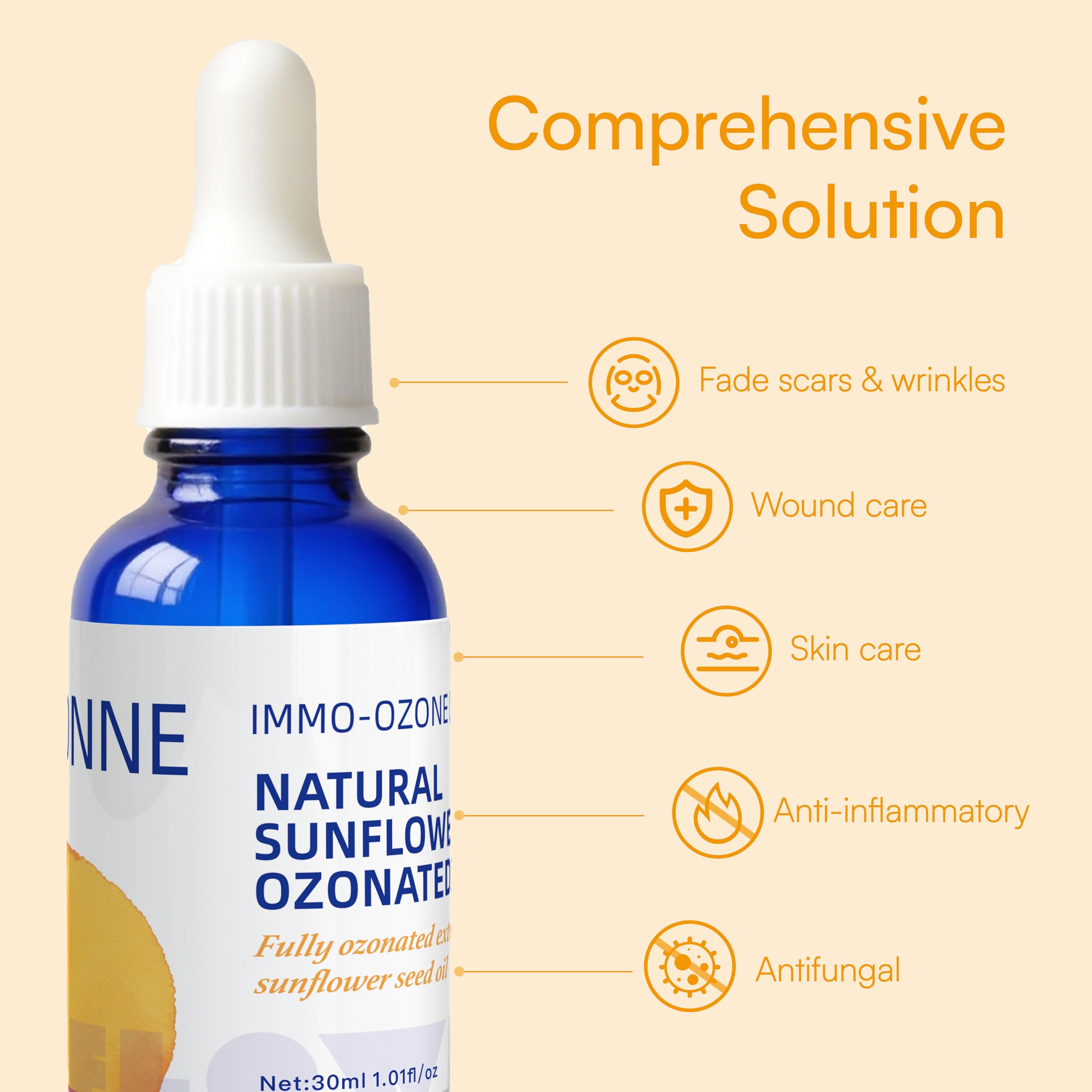 IMMO Ozonated Sunflower Oil – Pure Organic O3 Therapy for Face & Body (30 mL) | IMMOONNE