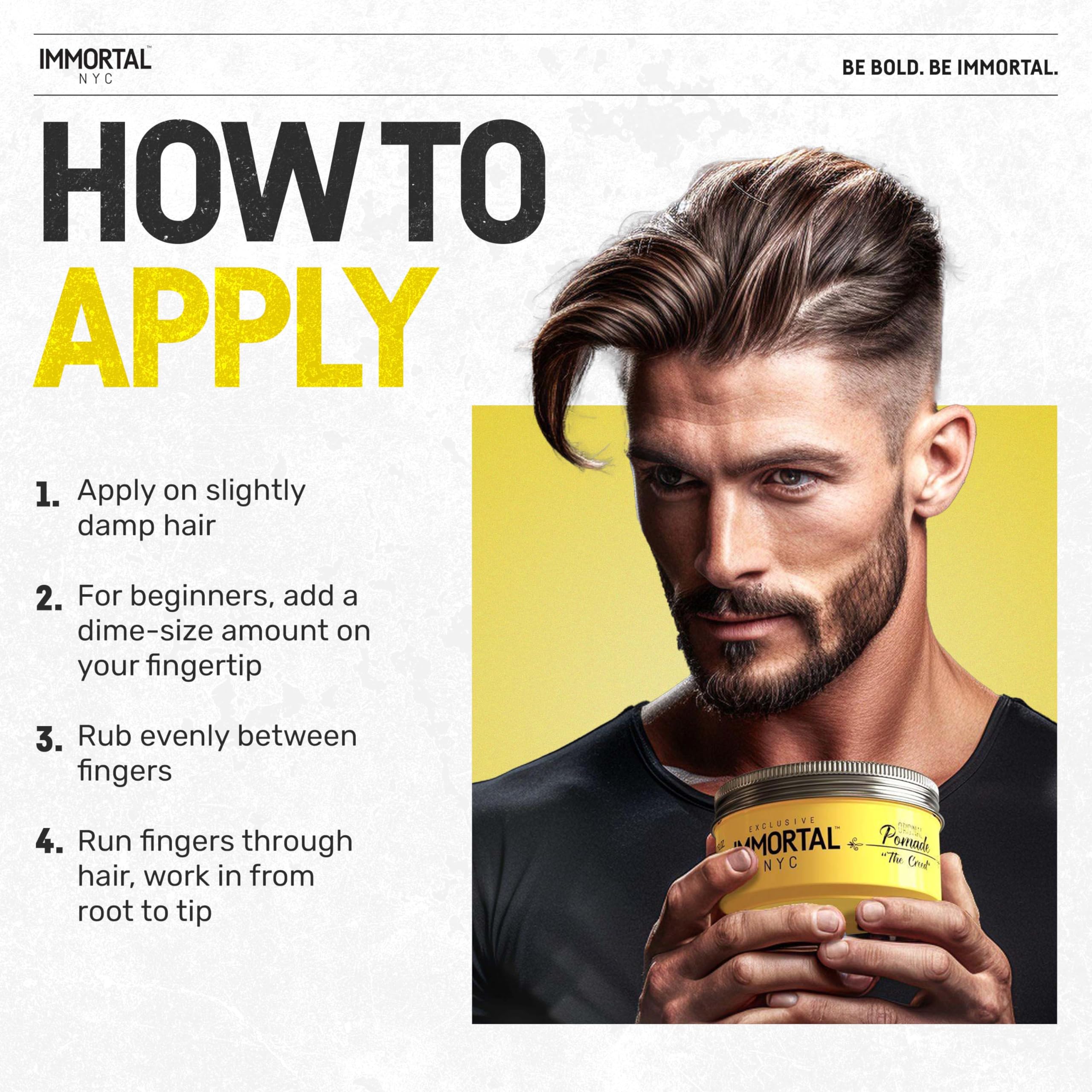Immortal NYC The Creed Hair Pomade — Strong Hold, Max Shine, Water-Based