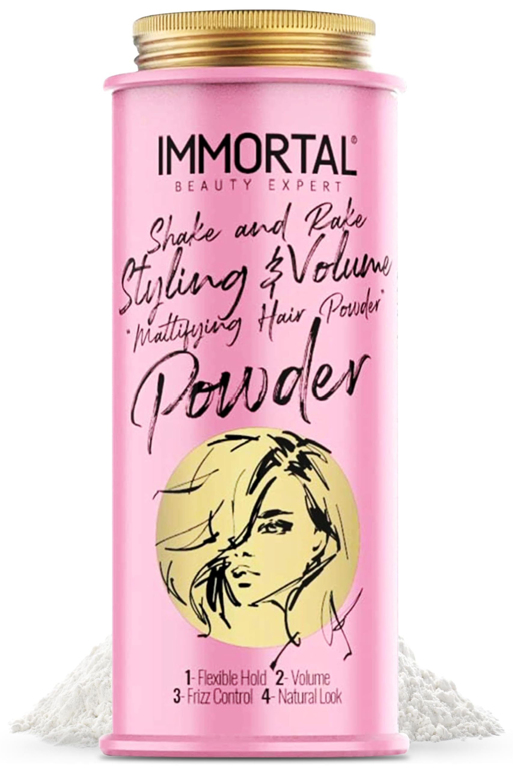 Immortal NYC Shake & Rake Volume Powder – Natural Matte Finish, Flexible Hold