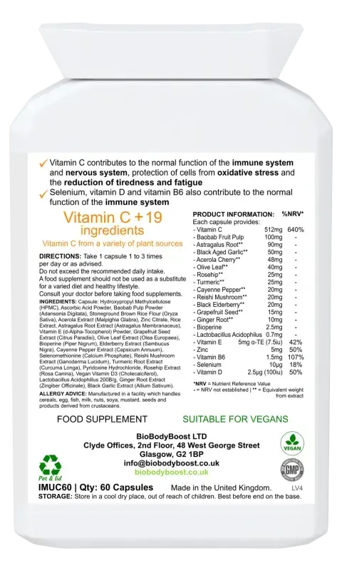 ImmuneBoost Vitamin C Complex | Immune Support Supplement UK