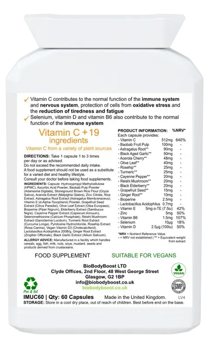 ImmuneBoost Vitamin C Complex | Immune Support Supplement UK