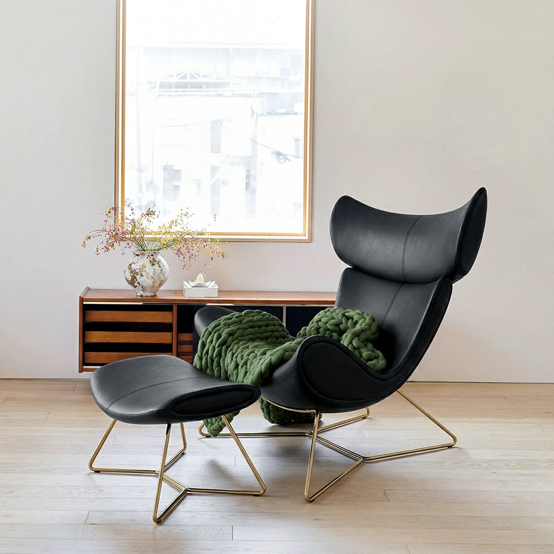 Imola Chair And Ottoman, Star Legs & Frame Legs