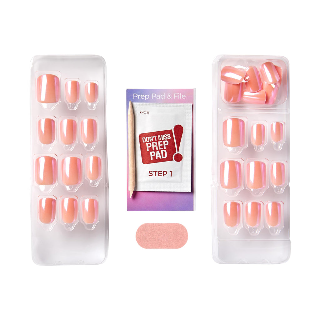 imPRESS Color FX Satellite No-Glue Press On Nails – Light Pink, Short Squoval, 30 Nails Kit