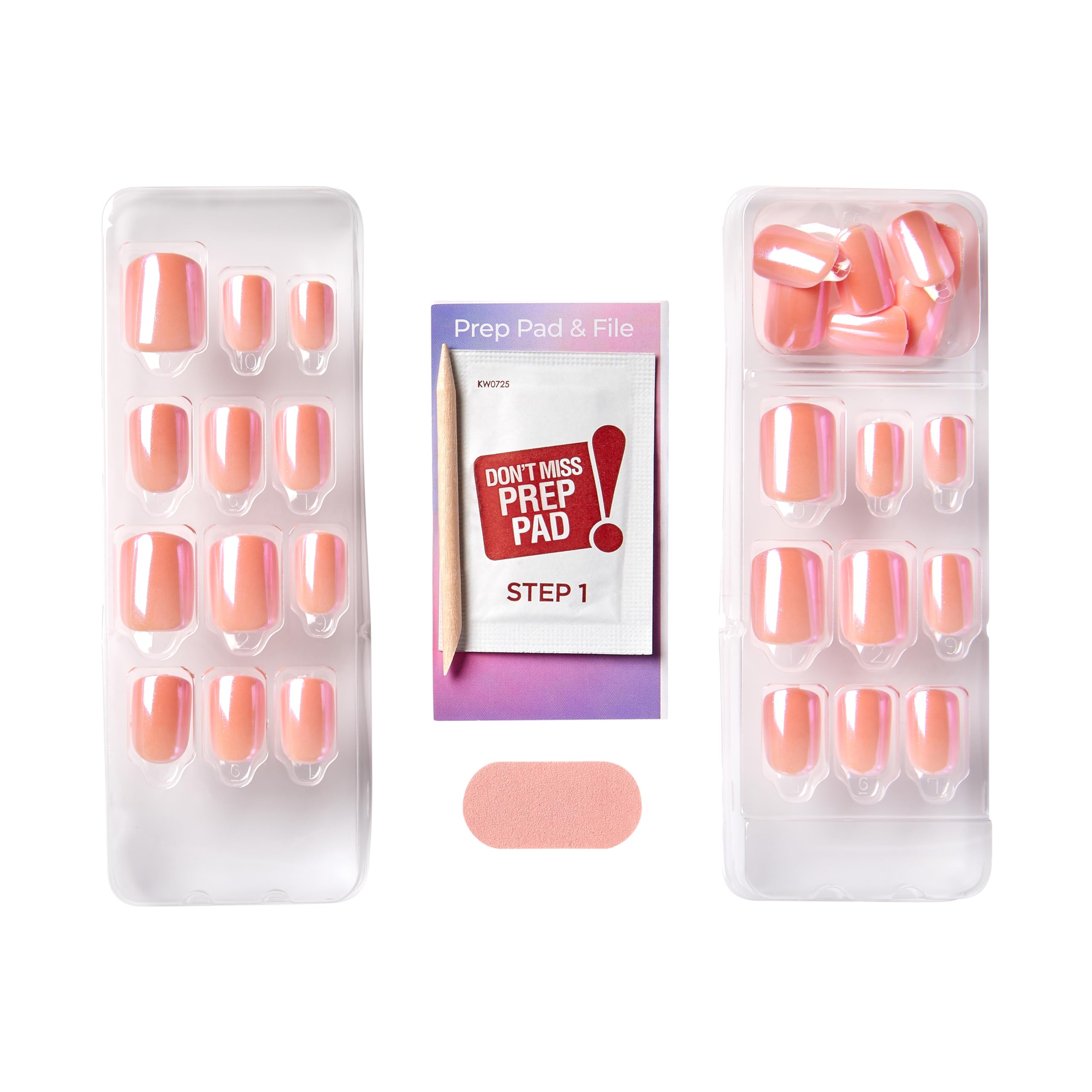 imPRESS Color FX Satellite No-Glue Press On Nails – Light Pink, Short Squoval, 30 Nails Kit
