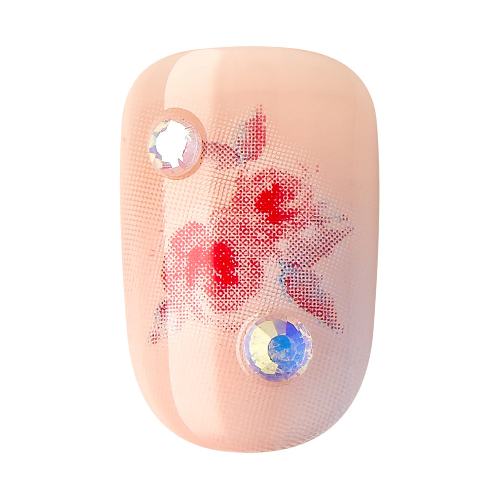 KISS imPRESS x LoveShackFancy Limited Edition: Sunkissed Peach Short Square Nails with Prep Pad & Tools