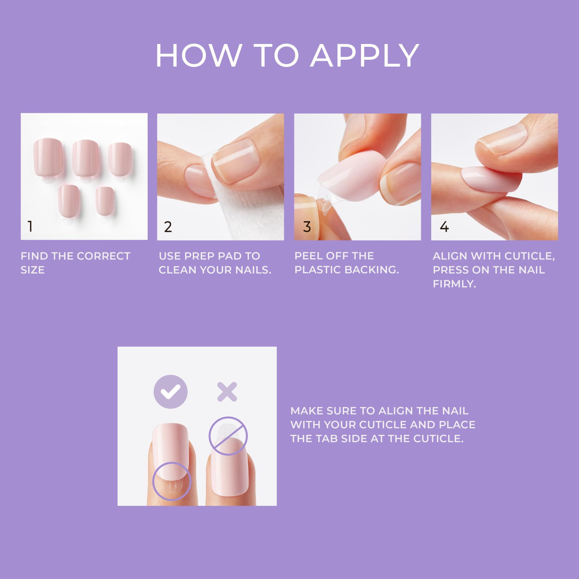 imPRESS Color Press-On Manicure Lavender – Short & Square, 30 Nails, No Dry Time, Chip Proof