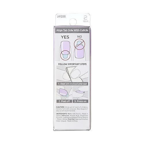 imPRESS Color Press-On Manicure Lavender – Short & Square, 30 Nails, No Dry Time, Chip Proof