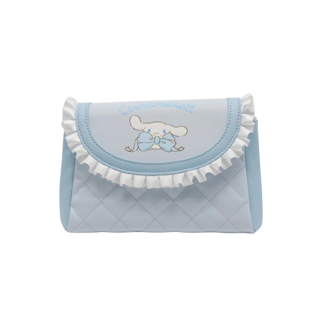 Impressions Vanity Cinnamoroll Lovely Ribbon Pouch with Detachable Wristlet | Faux Saffiano Leather Cosmetic Bag