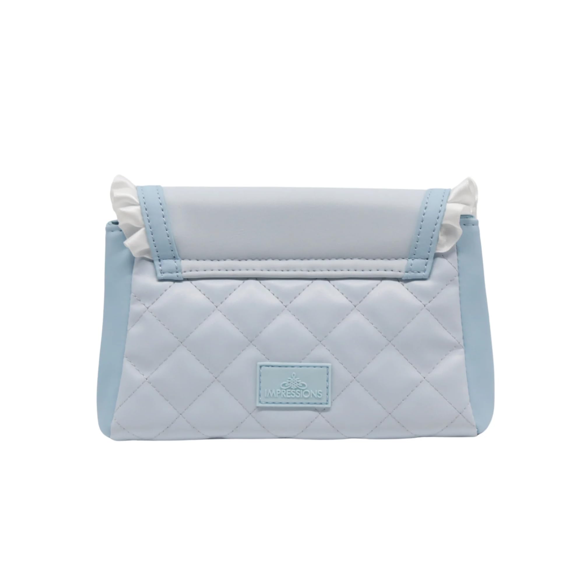 Impressions Vanity Cinnamoroll Lovely Ribbon Pouch with Detachable Wristlet | Faux Saffiano Leather Cosmetic Bag