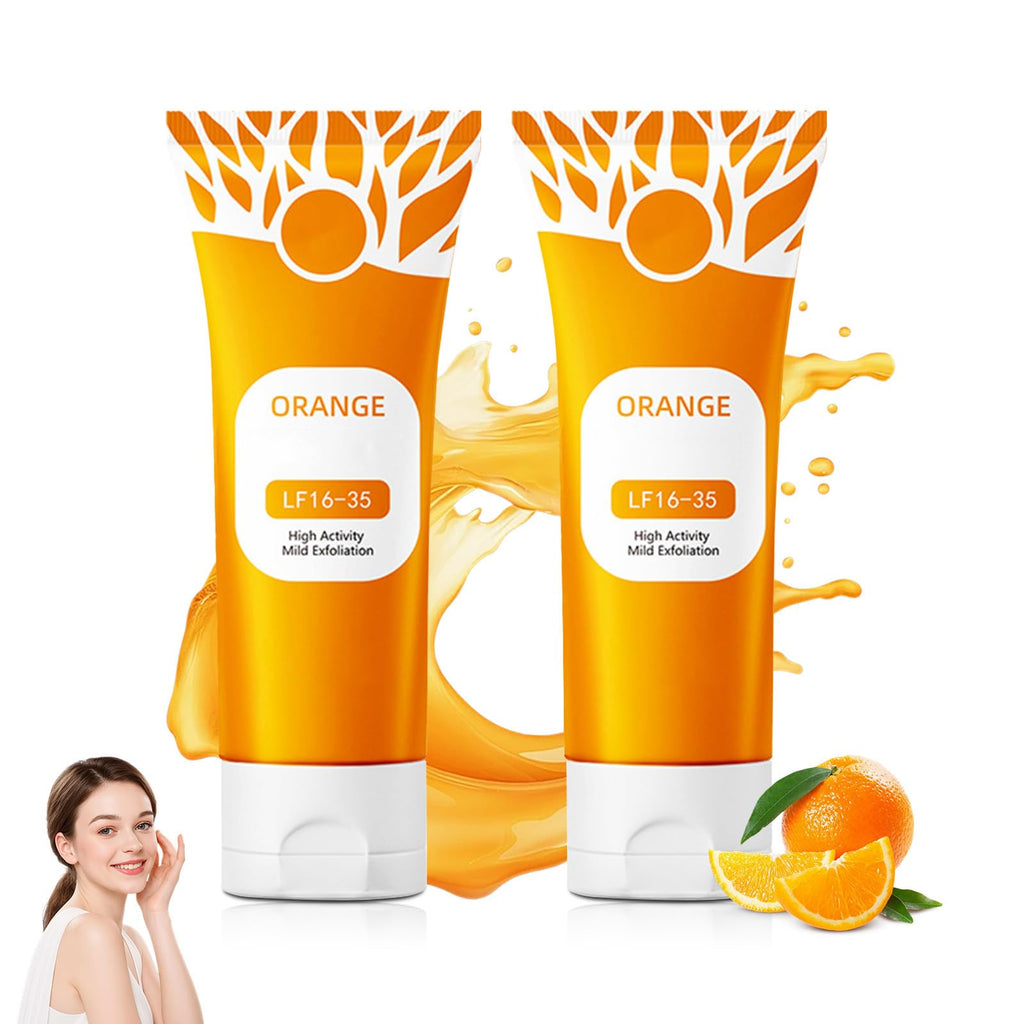 IMrawlook 2pcs Orange Exfoliating Gel for Face & Body – Dual-Action Cleansing & Hydration