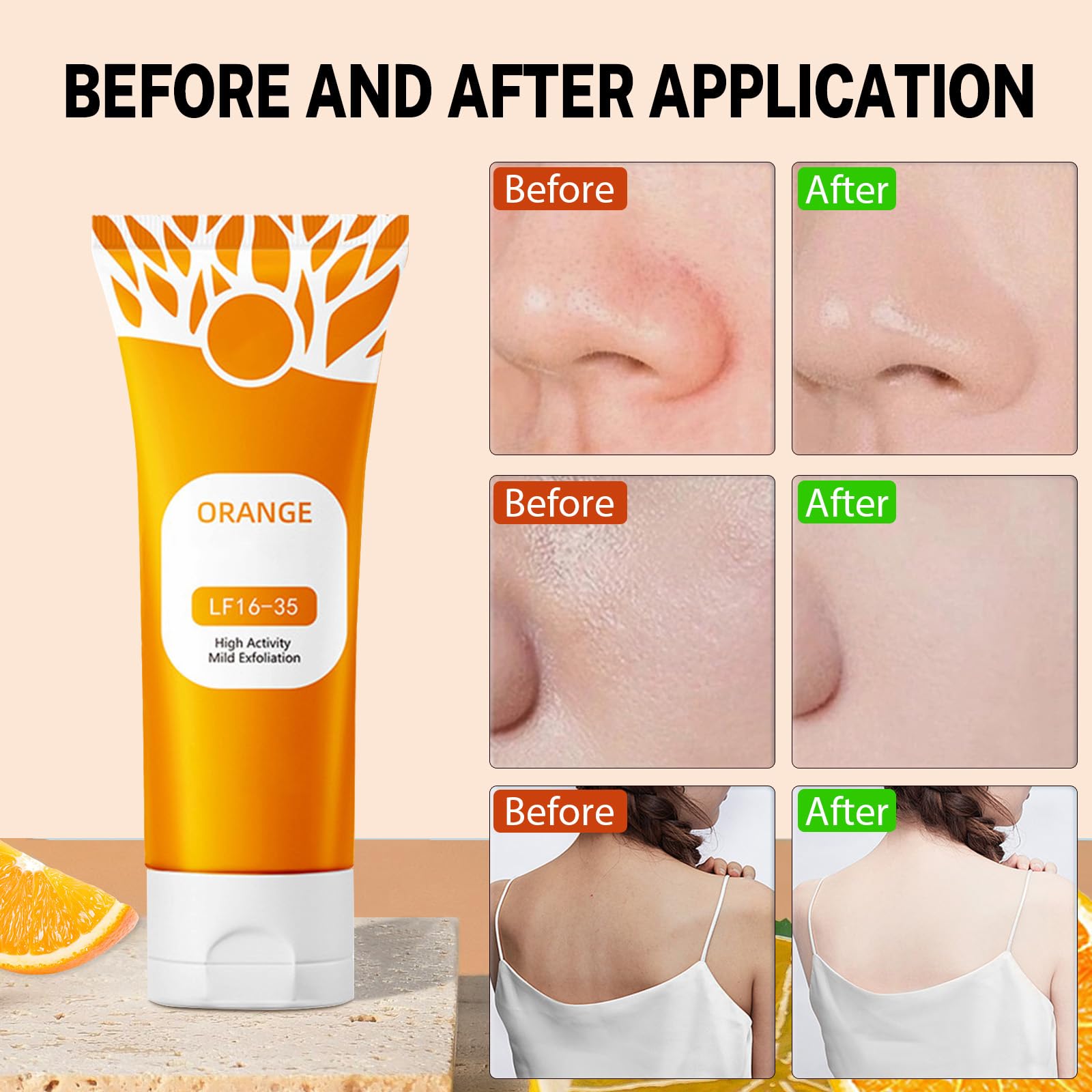 IMrawlook 2pcs Orange Exfoliating Gel for Face & Body – Dual-Action Cleansing & Hydration